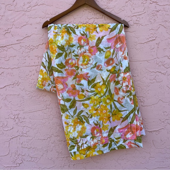 Other - Vintage Floral Curtain Sheer Orange Retro Groovy 70s Funky Hippie